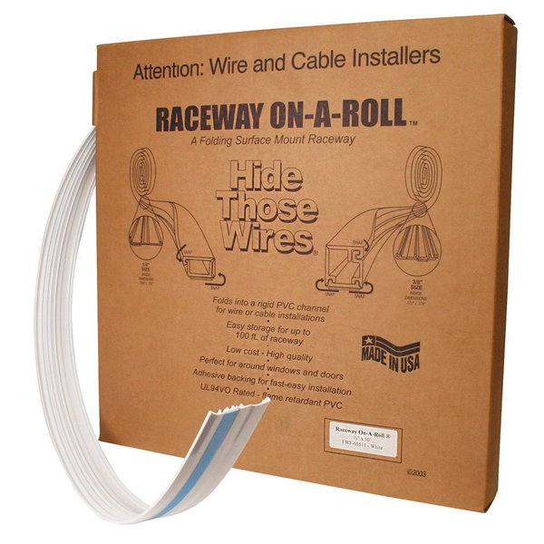 Quest Technology International Raceway On-A-Roll - 3/8'' Low-Profile, White, 50 Ft FWF-38511